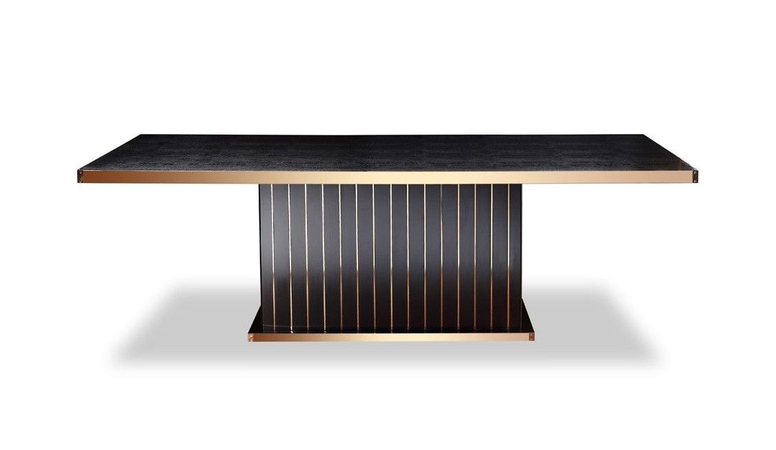 A&X Talin Modern Black Crocodile & Rosegold Dining Table VGUNCC842-240