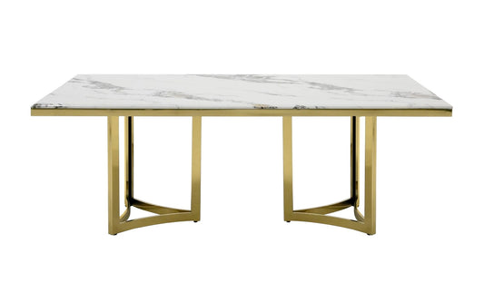 Modrest Loomis - White Marble & Gold Dining Table VGZAT1301