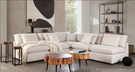 Arcadia Reversible Chaise Sectional W/ Feather Down Seating