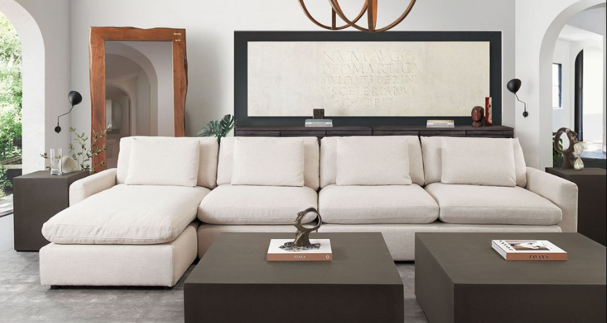 Arcadia Reversible Chaise Sectional W/ Feather Down Seating