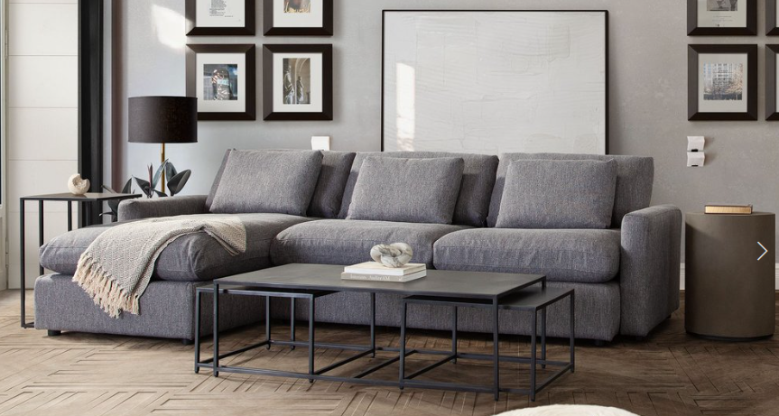 Arcadia Reversible Chaise Sectional W/ Feather Down Seating