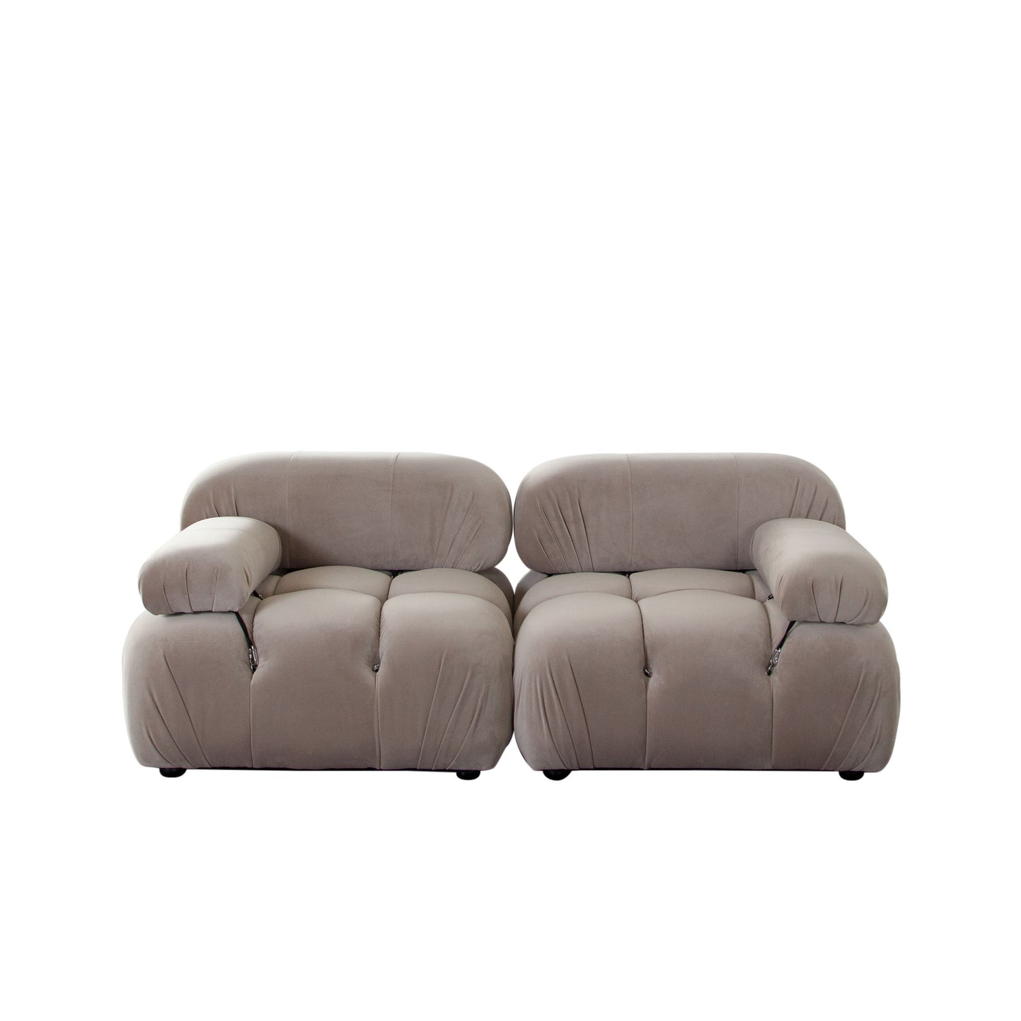 Paloma Modular Reversible Chaise Sectional In Mink Tan Velvet