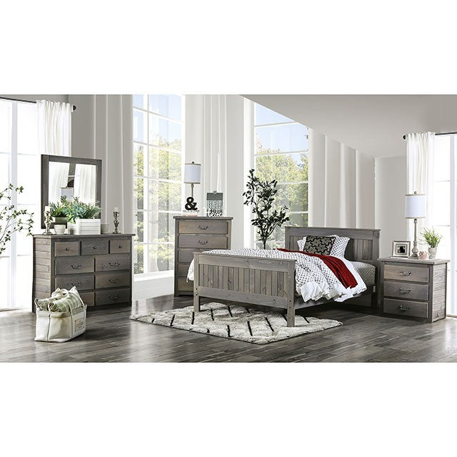 FOA ROCKWALL Rustic Weathered Gray Bed AM7973