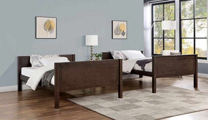 FOA STAMOS Transitional Walnut Solid Wood Bed CM-BK658WN-FF