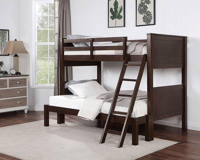 FOA STAMOS Transitional Walnut Bed CM-BK658WN-TF