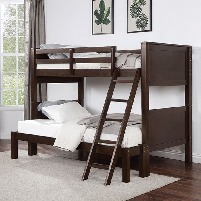 FOA STAMOS Transitional Walnut Bed CM-BK658WN-TF