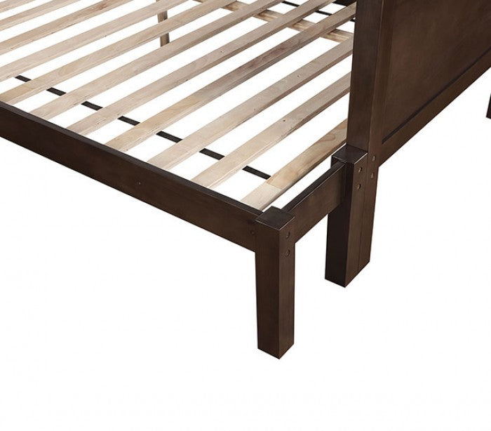 FOA STAMOS Transitional Walnut Bed CM-BK658WN-TF