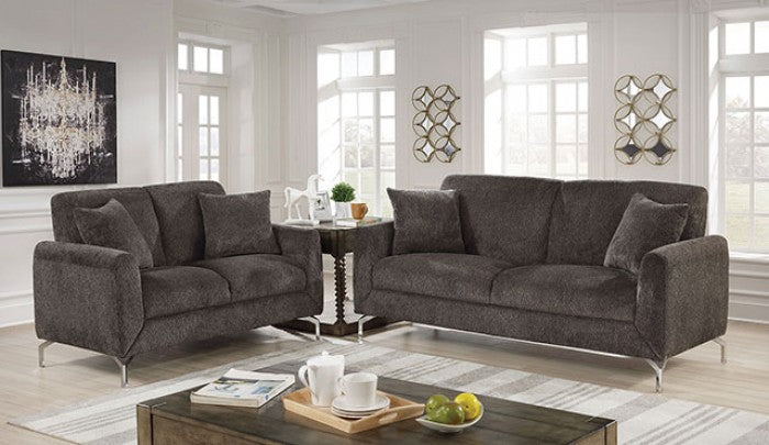 FOA LAURITZ Transitional Dark Gray Linen-like Fabric Sofa CM6088DG-SF