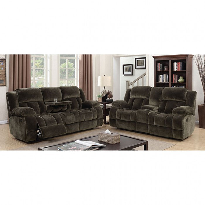 FOA SADHBH Transitional Dark Brown Champion Fabric Sofa CM6283-SF