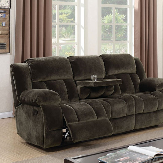 FOA SADHBH Transitional Dark Brown Champion Fabric Sofa CM6283-SF