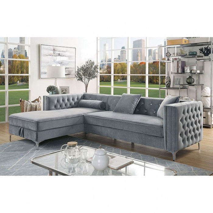 FOA AMIE Glam Gray SOFA CM6652GY-SECT