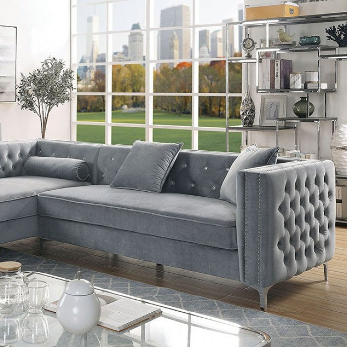 FOA AMIE Glam Gray SOFA CM6652GY-SECT