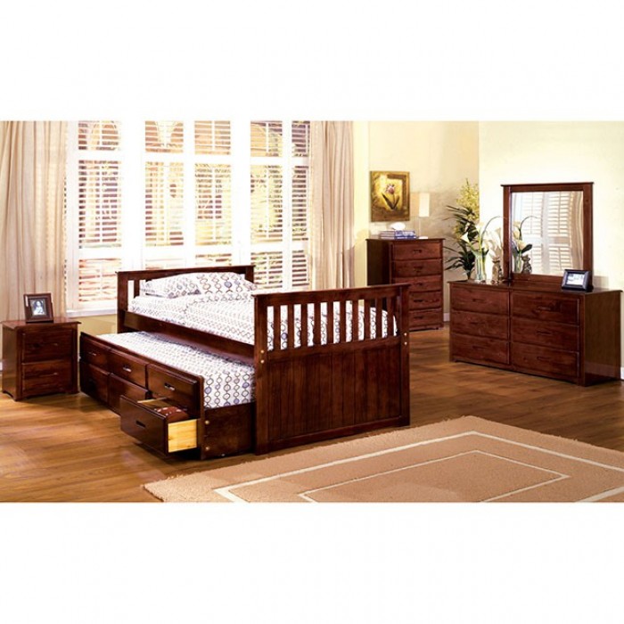 FOA MONTANA Cottage Cherry Solid Wood Bed CM7031