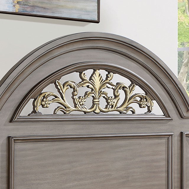 FOA SYRACUSE Traditional Gray Solid Wood Bed CM7129GY