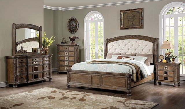 FOA TIMANDRA Transitional Beige/Rustic Natural Tone Bed CM7145