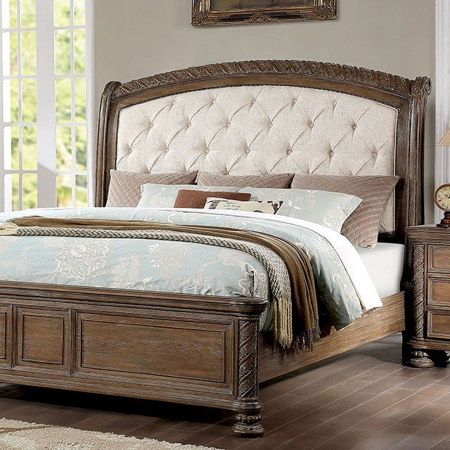 FOA TIMANDRA Transitional Beige/Rustic Natural Tone Bed CM7145