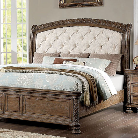 FOA TIMANDRA Transitional Beige/Rustic Natural Tone Bed CM7145