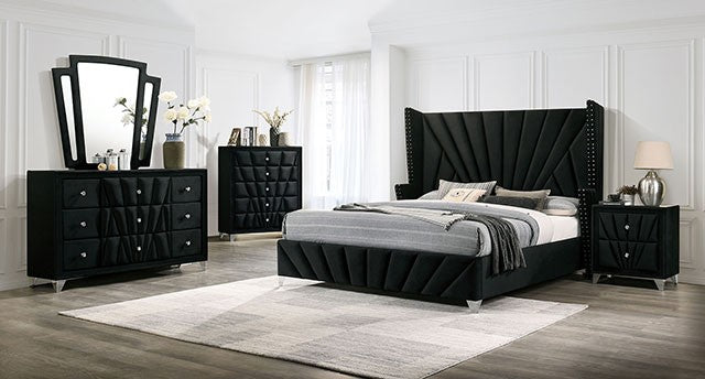 FOA CARISSA Transitional Black Bed CM7164