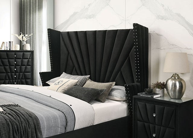 FOA CARISSA Transitional Black Bed CM7164