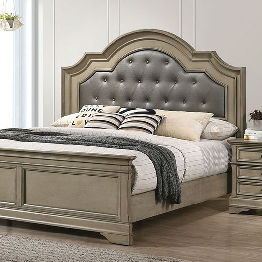 FOA LASTHENIA Transitional Antique Warm Gray Bed CM7181