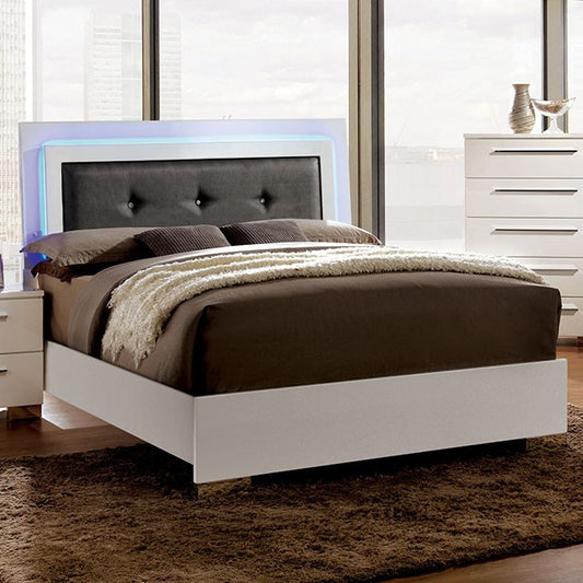 FOA CLEMENTINE Contemporary Glossy White Bed CM7201