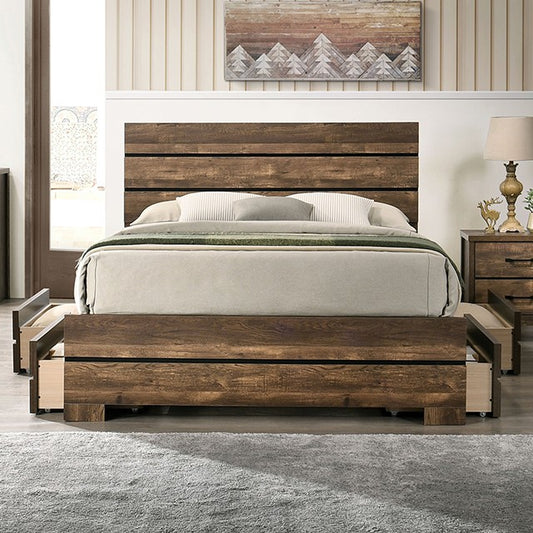 FOA DUCKWORTH Contemporary Light Walnut Bed CM7319WN