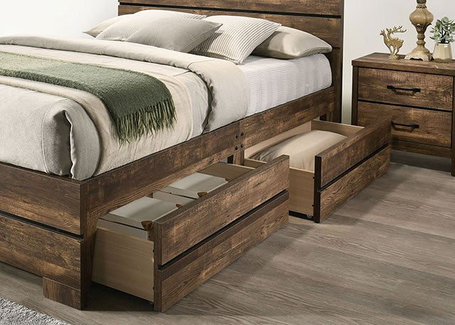 FOA DUCKWORTH Contemporary Light Walnut Bed CM7319WN