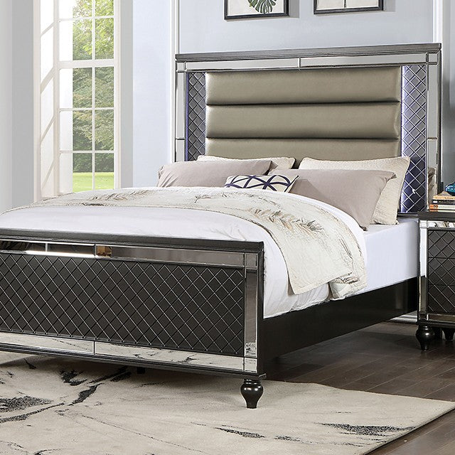 FOA CALANDRIA Contemporary Gray Bed CM7320GY