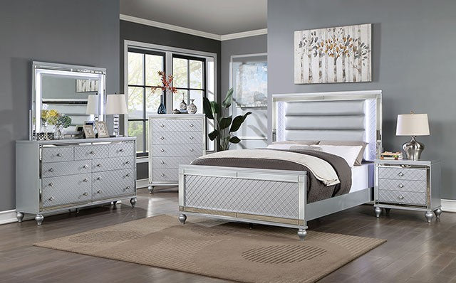 FOA CALANDRIA Contemporary Silver Bed CM7320SV