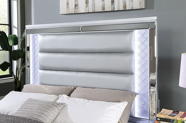 FOA CALANDRIA Contemporary Silver Bed CM7320SV