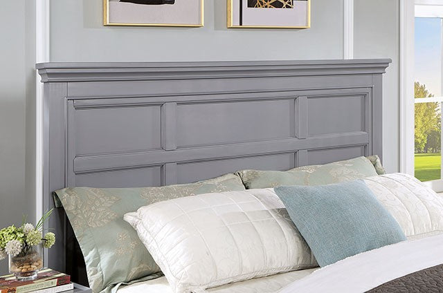 FOA CASTLILE Transitional Gray Solid Wood Bed CM7413GY