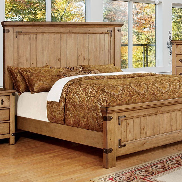 FOA PIONEER Cottage Weathered Elm Bed CM7449