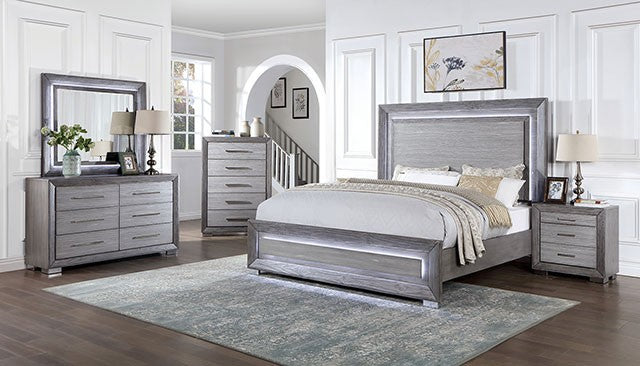 RAIDEN Transitional Gray Bed CM7468GY