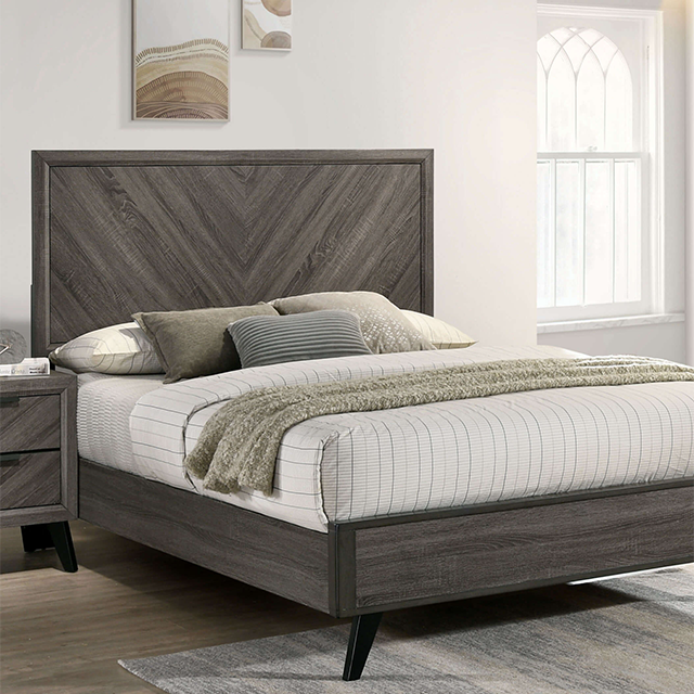 VAGAN Contemporary Gray Bed CM7472GY