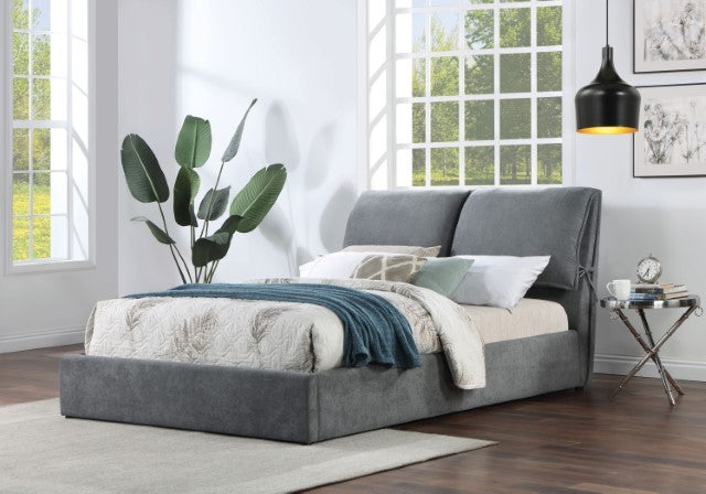 FOA PILLSBURY Contemporary Gray Bed CM7474GY