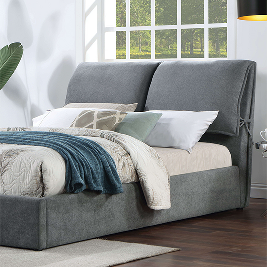 FOA PILLSBURY Contemporary Gray Bed CM7474GY