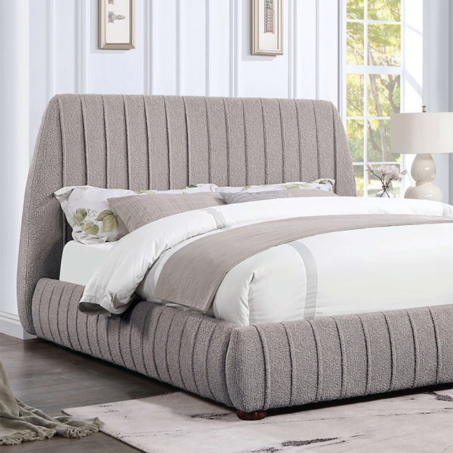 FOA SHERISE Contemporary Gray Metal Bed CM7476GY