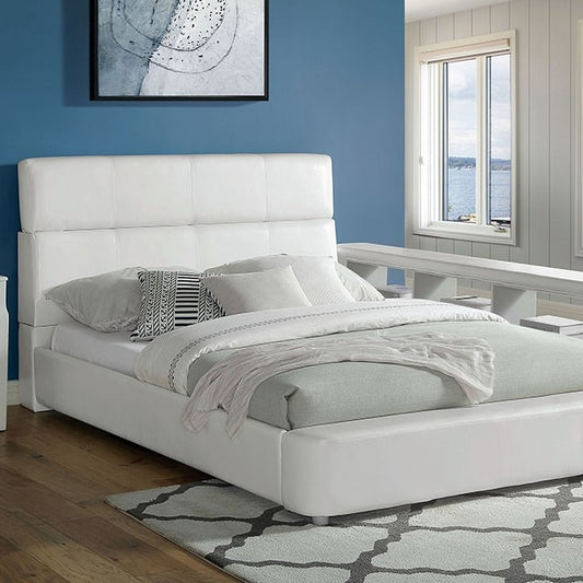 FOA VODICE Contemporary White Leatherette Bed CM7513