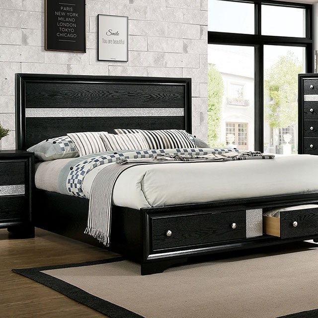 FOA CHRISSY Contemporary Black Bed CM7552BK