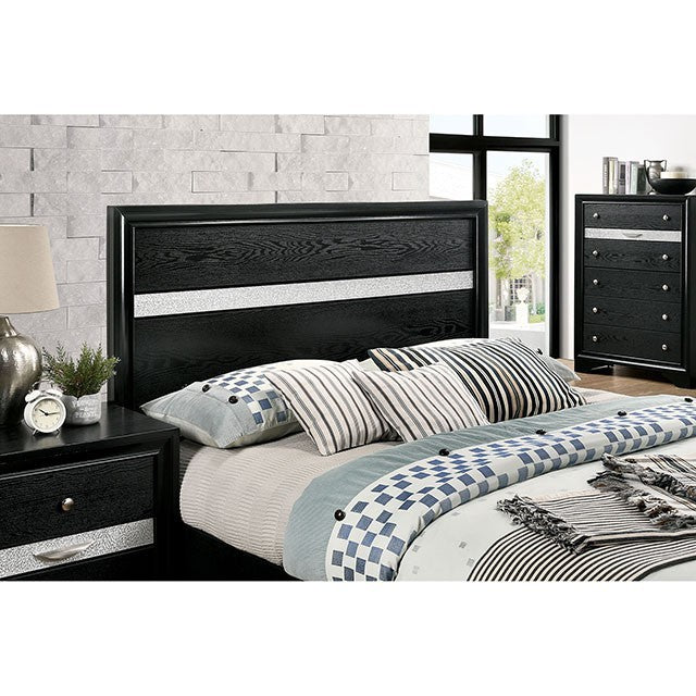 FOA CHRISSY Contemporary Black Bed CM7552BK