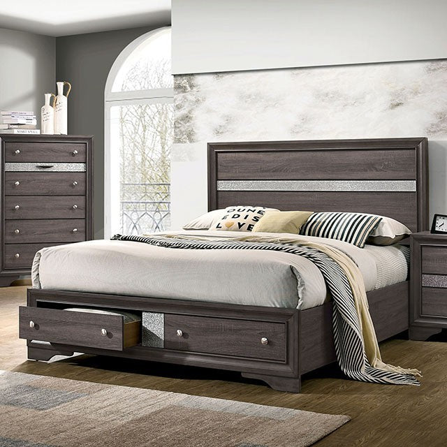 FOA CHRISSY Contemporary Gray Bed CM7552GY