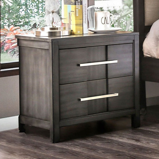 FOA BERENICE Transitional Gray Night Stand CM7580GY-N