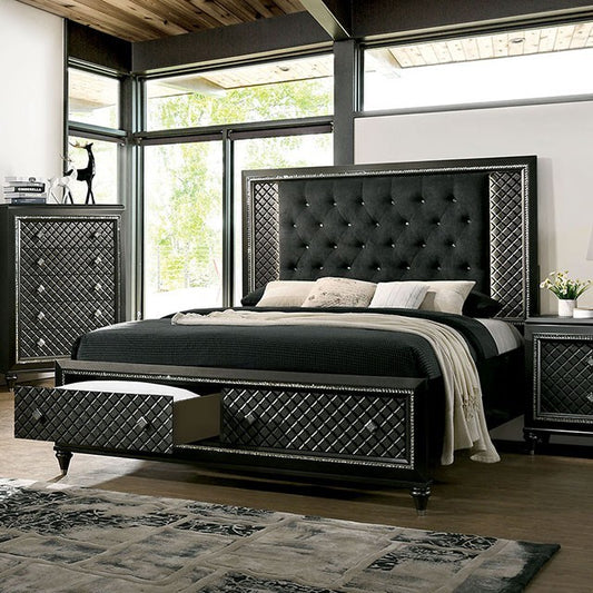 DEMETRIA Contemporary Metallic Gray Bed CM7584DR