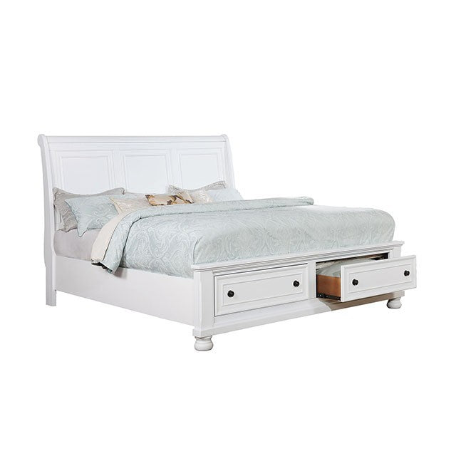 FOA CASTOR Transitional White Bed CM7590WH