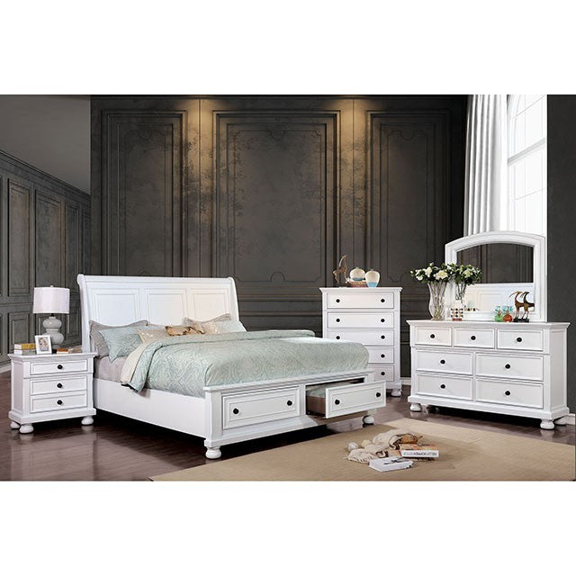 FOA CASTOR Transitional White Bed CM7590WH