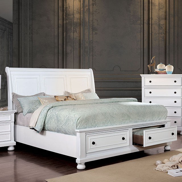 FOA CASTOR Transitional White Bed CM7590WH