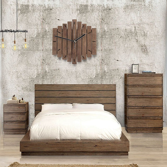 FOA COIMBRA Rustic Wood Bed CM7623