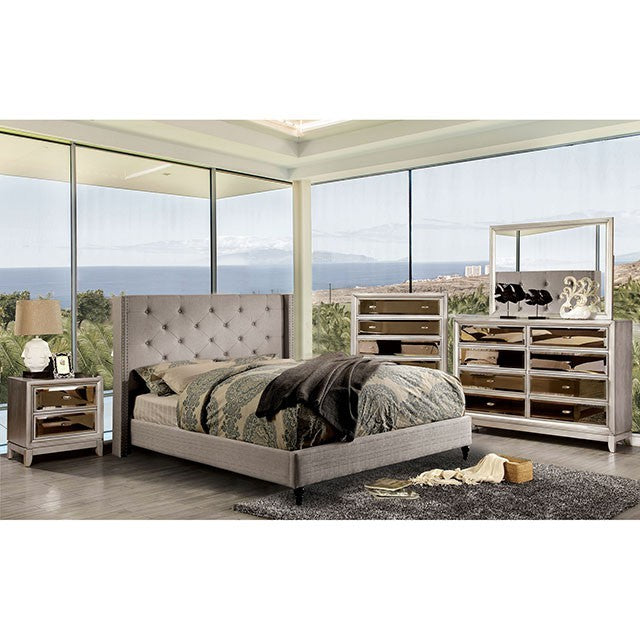 ANABELLE Transitional Warm Gray Bed CM7677GY