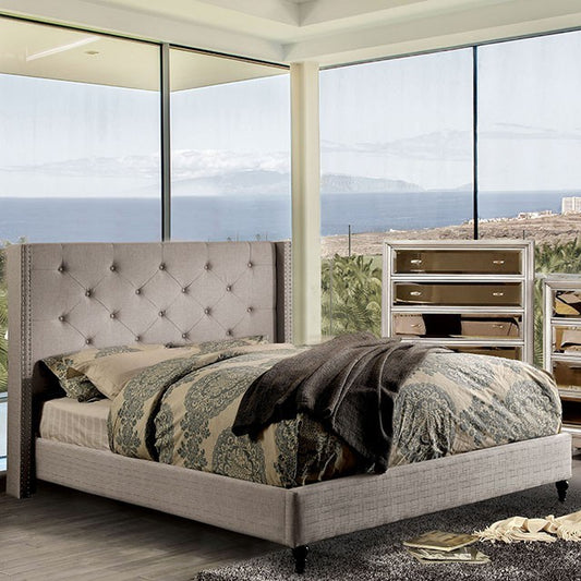 ANABELLE Transitional Warm Gray Bed CM7677GY