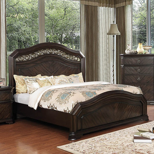 FOA CALLIOPE Traditional Espresso Solid Wood Bed CM7751